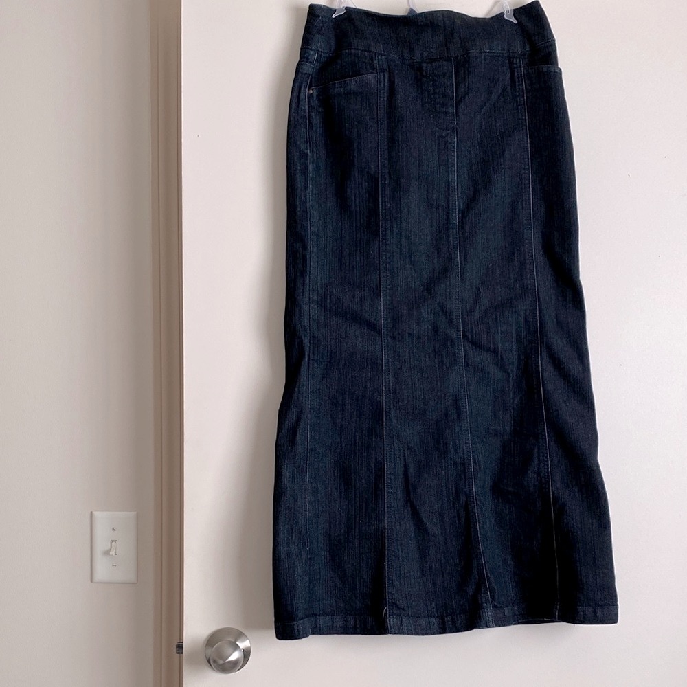 Blue Denim Maxi Skirt. Size 10